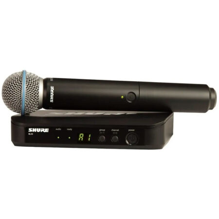 Hipercentro Electronico micrófono inalámbrico de mano profesional para escenarios y voz de calidad nitidez SHURE BLX24/B58