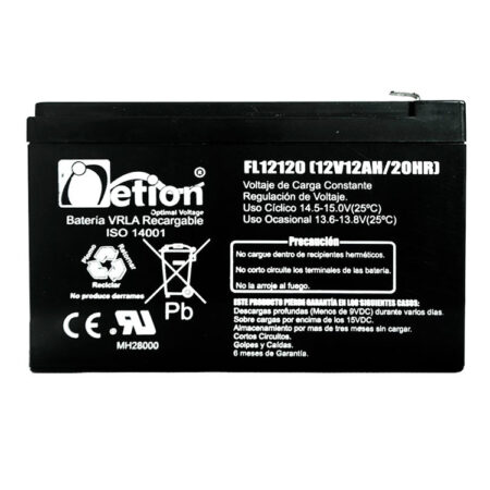 Hipercentro Electronico batería seca libre de mantenimiento NETION 12V 12AH