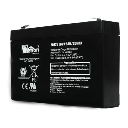 Hipercentro Electronico batería seca libre de mantenimiento NETION 6V 7.5AH