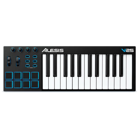 Hipercentro Electronico teclado controlador MIDI para producción musical ALESIS V25