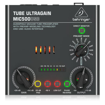 Hipercentro Electrónico preamplificador de tubo interfaz USB grabación estudio vivo MIC5000USB Behringer
