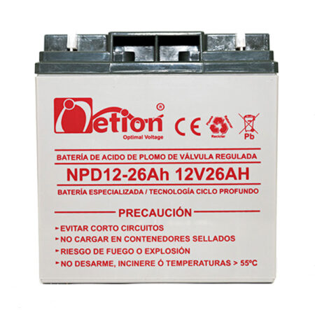 Hipercentro Electronico batería ciclo profundo libre de mantenimiento NETION 12V 26AH