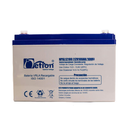Hipercentro Electronico batería de gel libre de mantenimiento NETION 12V 100AH