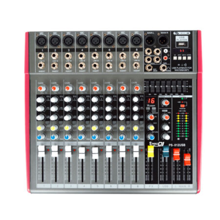 Hipercentro Electronico consola amplificad análoga de 8 canales PRODJ SP812USB