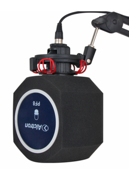 Hipercentro Electrónico filtro pop espuma premium reducción ruido accesorio micrófono PF8 Alctron-Side