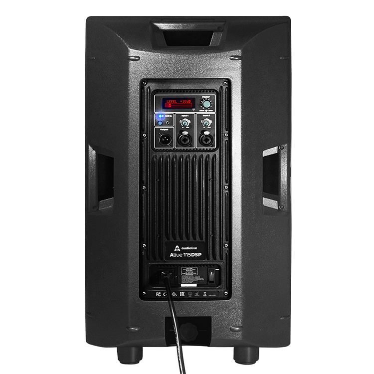 Hipercentro Electrónico bafle parlante altavoz cabina activa profesional DSP bluetooth 1400w ALIVE115DSP AudioLive-Rear